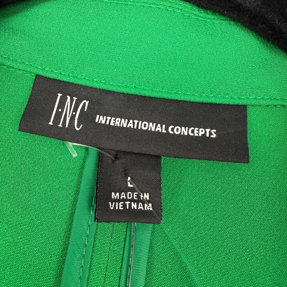 International Concepts Blazer Jacket Womens L Green Classic Notch Lapel Collared - Picture 3 of 16